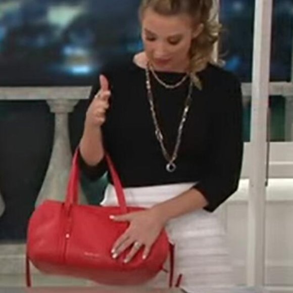 Vera Bradley Sycamore Leather Mallory Satchel - Red - Picture 1 of 14